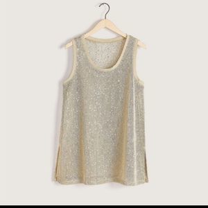 Love & Legend Sleeveless Knit Sweater Tank Cami Sequins